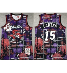 Men Toronto Raptors 15 Vince Carter Purple Red Throwback Stitched Jersey