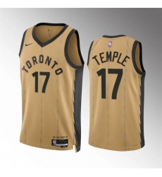 Men Toronto Raptors 17 Garrett Temple Gold 2023 24 City Edition Stitched Basketball Jersey