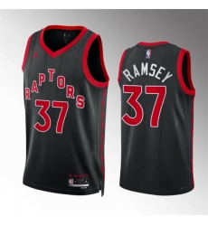 Men Toronto Raptors 37 Jahmi 27us Ramsey Black Statement Edition Stitched Basketball Jersey