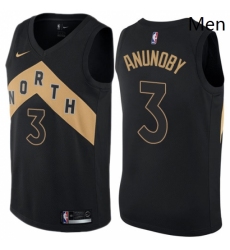 Mens Nike Toronto Raptors 3 OG Anunoby Swingman Black NBA Jersey City Edition 