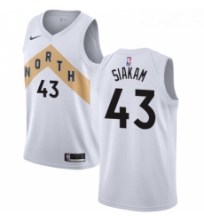 Mens Nike Toronto Raptors 43 Pascal Siakam Swingman White NBA Jersey City Edition