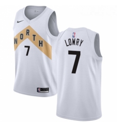 Mens Nike Toronto Raptors 7 Kyle Lowry Swingman White NBA Jersey City Edition