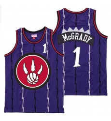 Raptors 1 Tracy McGrady Purple Red Big Logo Retro Jersey 4