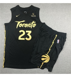 Raptors 23 Fred Vanvleet Black City Edition Nike Swingman Jersey 28With Shorts 29