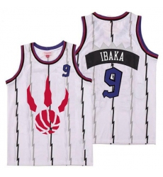 Raptors 9 Serge Ibaka White Throwback Jerseys