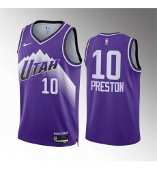 Men Utah Jazz 10 Jason Preston Purple Classic Edition Stitched Basketball Jersey