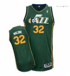 Mens Adidas Utah Jazz 32 Karl Malone Authentic Green Alternate NBA Jersey