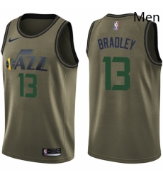 Mens Nike Utah Jazz 13 Tony Bradley Swingman Green Salute to Service NBA Jersey 