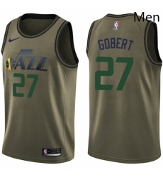Mens Nike Utah Jazz 27 Rudy Gobert Swingman Green Salute to Service NBA Jersey