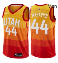 Mens Nike Utah Jazz 44 Pete Maravich Swingman Orange NBA Jersey City Edition