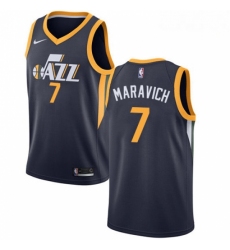 Mens Nike Utah Jazz 7 Pete Maravich Swingman Navy Blue Road NBA Jersey Icon Edition