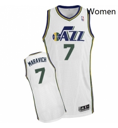 Womens Adidas Utah Jazz 7 Pete Maravich Authentic White Home NBA Jersey