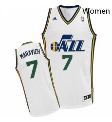 Womens Adidas Utah Jazz 7 Pete Maravich Swingman White Home NBA Jersey
