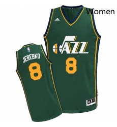 Womens Adidas Utah Jazz 8 Jonas Jerebko Swingman Green Alternate NBA Jersey 