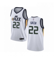 Youth Utah Jazz 22 Jeff Green Swingman White Basketball Jersey Association Edition 