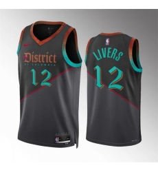Men Washington Wizards 12 Isaiah Livers Black 2023 24 City Edition Stitched Basketball Jersey