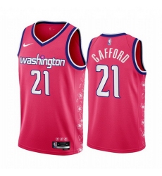 Men Washington Wizards 21 Daniel Gafford 2022 23 Pink Cherry Blossom City Edition Limited Stitched Basketball Jersey