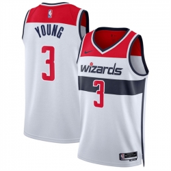 Men Washington Wizards  3 CJ McCollum White Association Edition Stitched Basketball Jersey