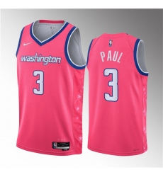 Men Washington Wizards 3 Chris Paul Pink 2023 City Edition Stitched Jersey