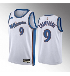 Men Washington Wizards 9 Justin Champagnie White Classic Edition Stitched Basketball Jersey