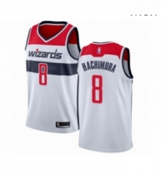 Mens Washington Wizards 8 Rui Hachimura Authentic White Basketball Jersey Association Edition 