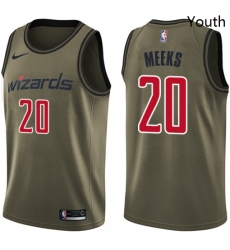 Youth Nike Washington Wizards 20 Jodie Meeks Swingman Green Salute to Service NBA Jersey 