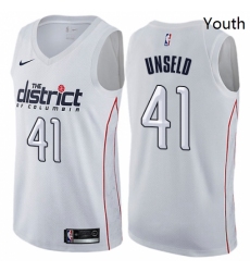 Youth Nike Washington Wizards 41 Wes Unseld Swingman White NBA Jersey City Edition