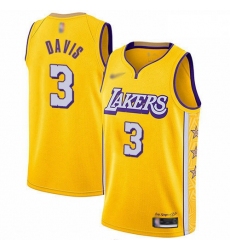 Lakers 3 Anthony Davis Gold Basketball Swingman City Edition 2019 20 Jersey