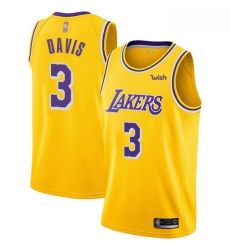 Lakers #3 Anthony Davis Gold Basketball Swingman Icon Edition Jersey