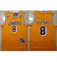 Lakers 8 Kobe Bryant Yellow Hardwood Classics Swingman Jersey