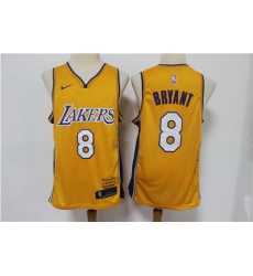 Lakers 8 Kobe Bryant Yellow Nike Swingman Jersey