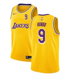 Lakers 9 Rajon Rondo Yellow 2020 2021 New City Edition Nike Swingman Jerseys