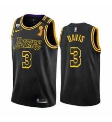Los Angeles Lakers Anthony Davis 2020 NBA Finals Champions Jersey Black Mamba Inspired