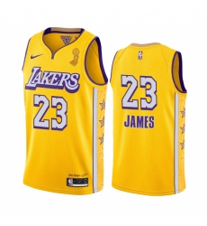 Los Angeles Lakers LeBron James 2020 NBA Finals Champions Jersey Gold Social justice
