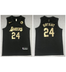 Men Los Angeles Lakers 24 Kobe Bryant Black Commemorative Swingman Jersey