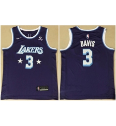 Men Los Angeles Lakers 3 Anthony Davis Bibigo Purple City Edition Stitched Jersey