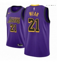 Men NBA 2018 19 Los Angeles Lakers 21 Travis Wear City Edition Purple Jersey 