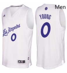 Mens Los Angeles Lakers 0 Nick Young 2016 2017 Christmas Day White NBA Swingman Jersey 