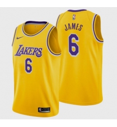 Men's Los Angeles Lakers LeBron James #6 Jersey Gold Icon 2021-22