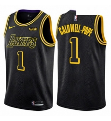 Mens Nike Los Angeles Lakers 1 Kentavious Caldwell Pope Swingman Black City Edition NBA Jersey 