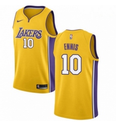 Mens Nike Los Angeles Lakers 10 Tyler Ennis Swingman Gold Home NBA Jersey Icon Edition