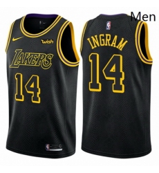 Mens Nike Los Angeles Lakers 14 Brandon Ingram Swingman Black City Edition NBA Jersey