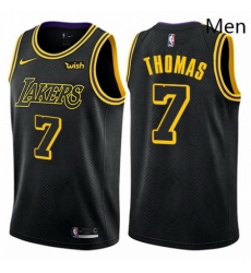 Mens Nike Los Angeles Lakers 7 Isaiah Thomas Authentic Black City Edition NBA Jersey 