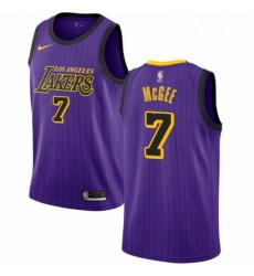 Mens Nike Los Angeles Lakers 7 JaVale McGee Swingman Purple NBA Jersey City Edition 