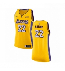 Womens Los Angeles Lakers 22 Elgin Baylor Authentic Gold Home Basketball Jersey Icon Edition