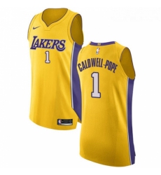 Womens Nike Los Angeles Lakers 1 Kentavious Caldwell Pope Authentic Gold Home NBA Jersey Icon Edition 