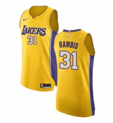 Womens Nike Los Angeles Lakers 31 Kurt Rambis Authentic Gold Home NBA Jersey Icon Edition