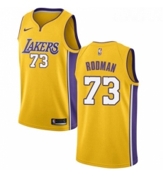 Womens Nike Los Angeles Lakers 73 Dennis Rodman Swingman Gold Home NBA Jersey Icon Edition