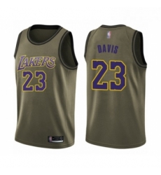 Youth Los Angeles Lakers 23 Anthony Davis Swingman Green Salute to Service Basketball Jersey 