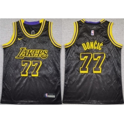Youth Los Angeles Lakers 77 Luka Doncic Black 2025 City Edition Stitched Basketball Jersey
